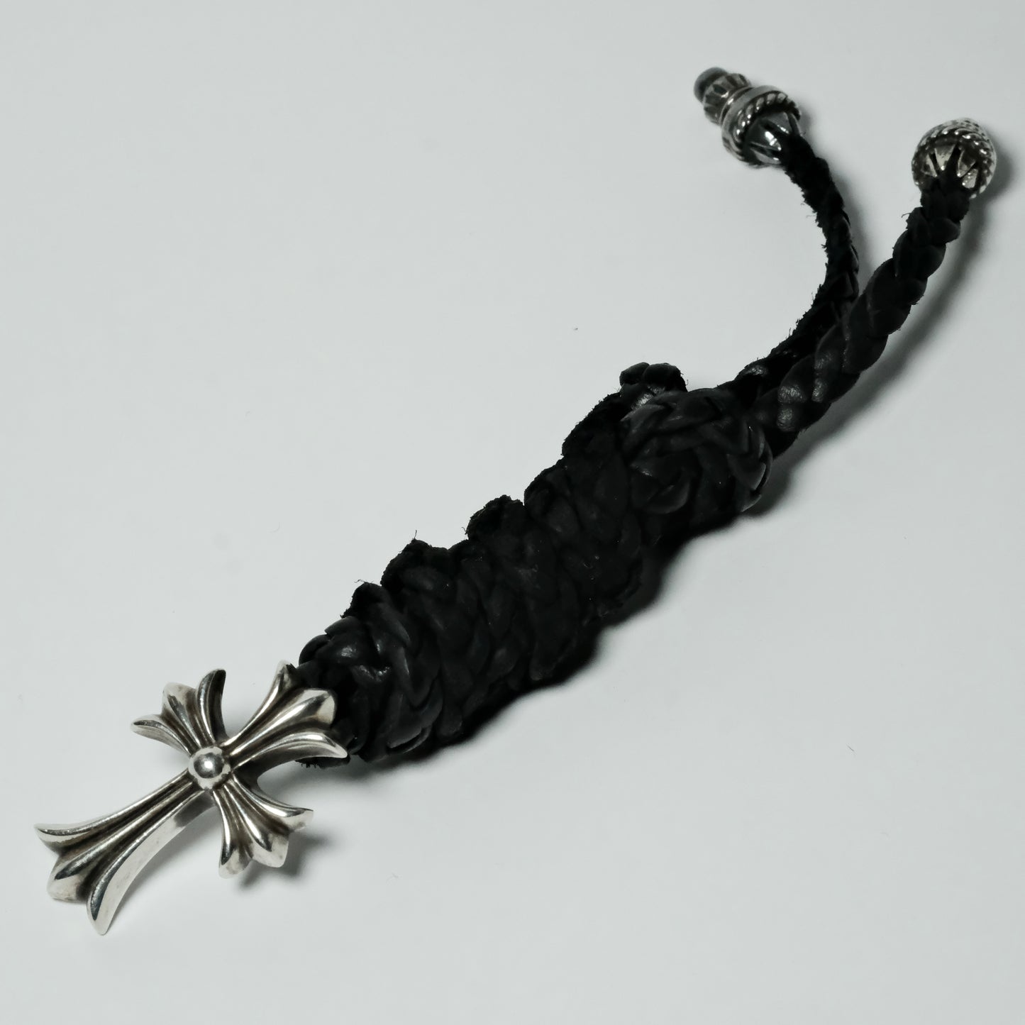 Chrome Hearts CROSS W LEATHER BRAID ペンダント