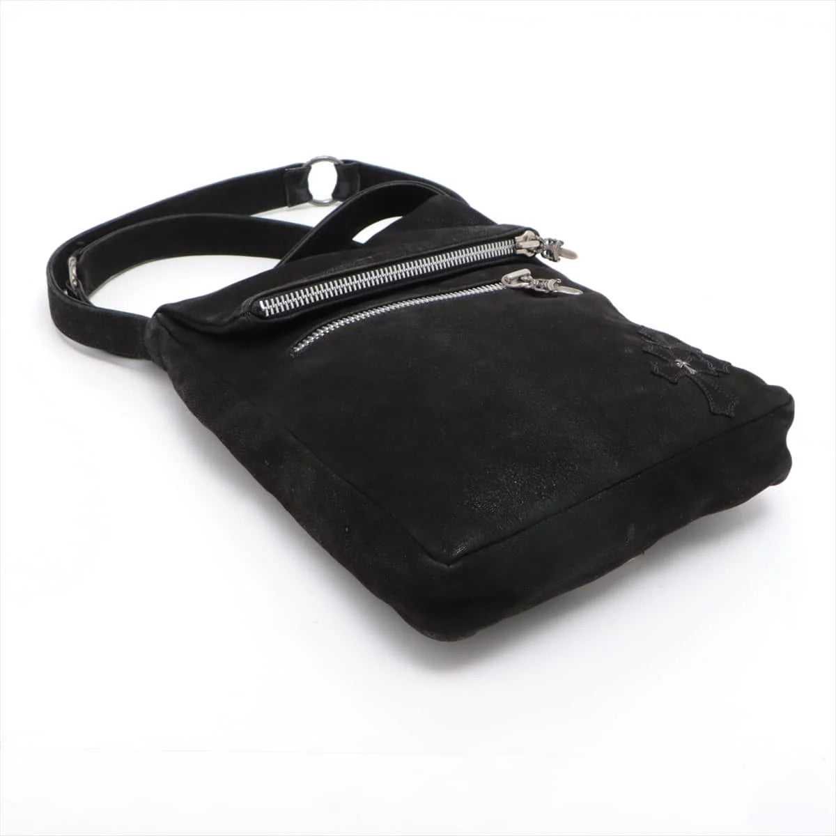 Chrome Hearts ZIP TOP BLACK LEATHER BAG