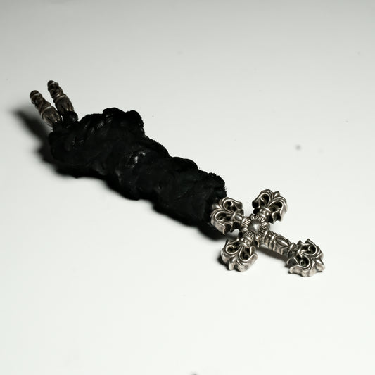 Chrome Hearts FILIGREE W LEATHER BRAID necklace