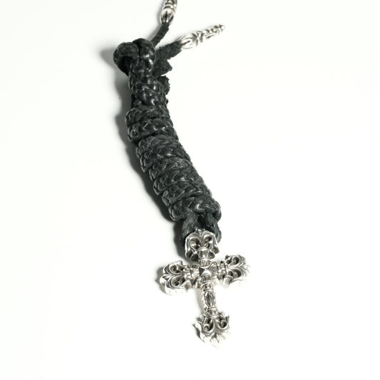 Chrome Hearts FILIGREE W LEATHER BRAID necklace