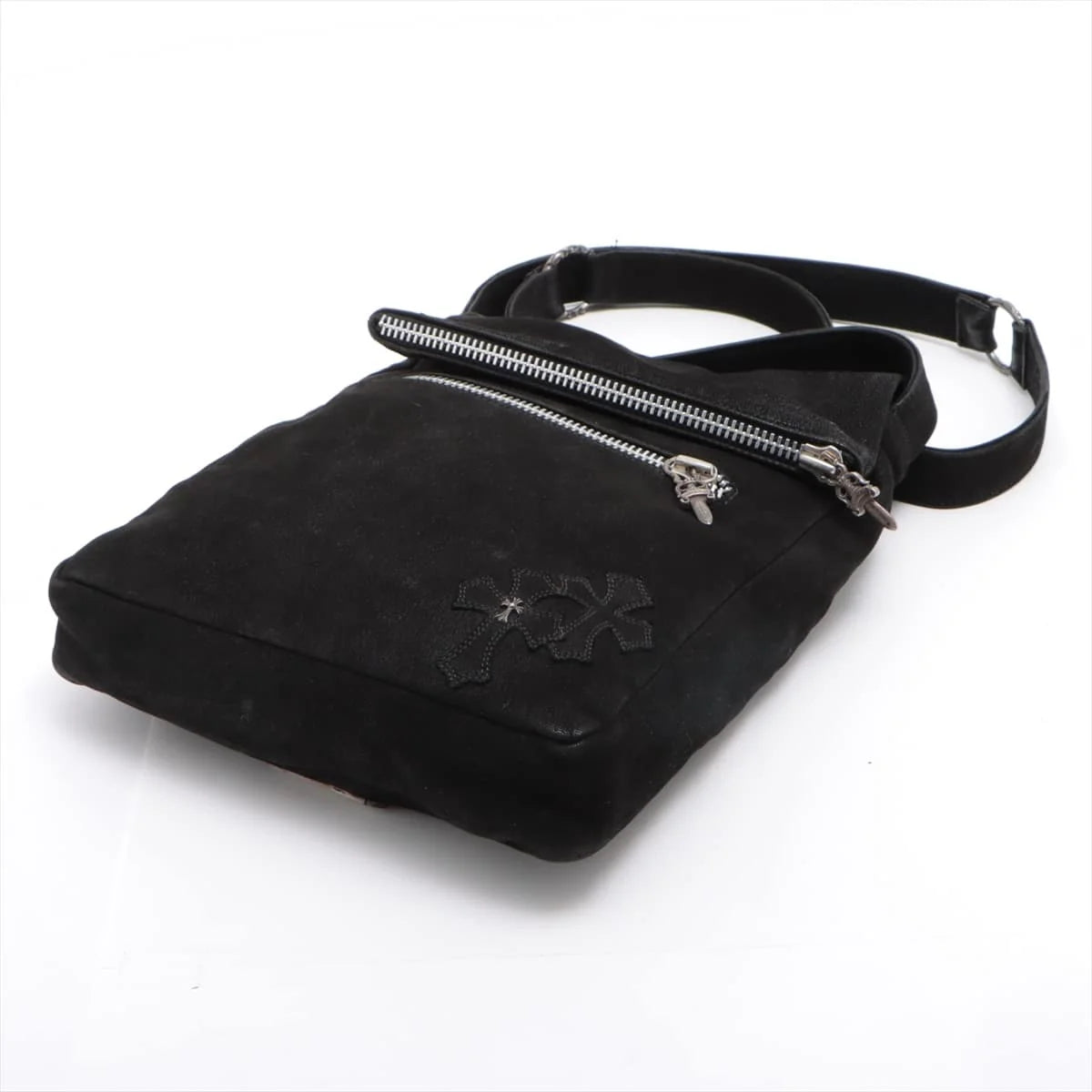 Chrome Hearts ZIP TOP BLACK LEATHER BAG