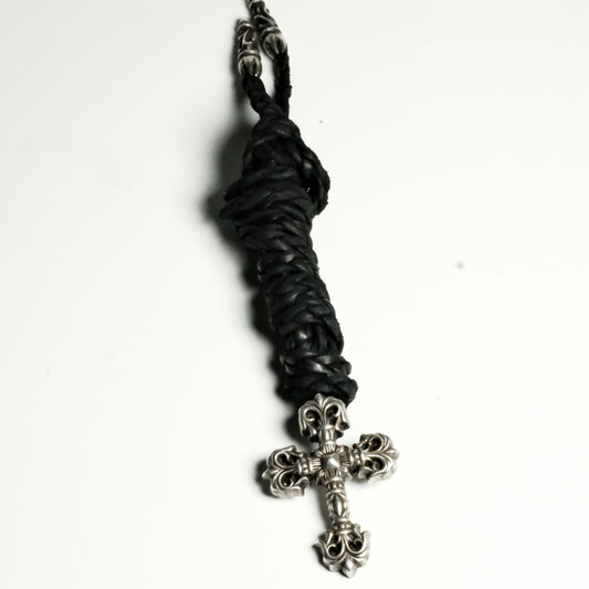 Chrome Hearts FILIGREE W LEATHER BRAID necklace