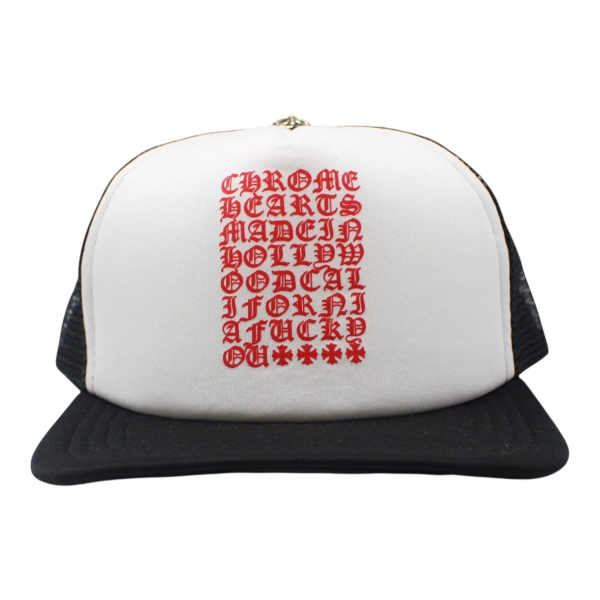 Chrome Hearts Eyechart Trucker Hat "Black/White/Red" - OS