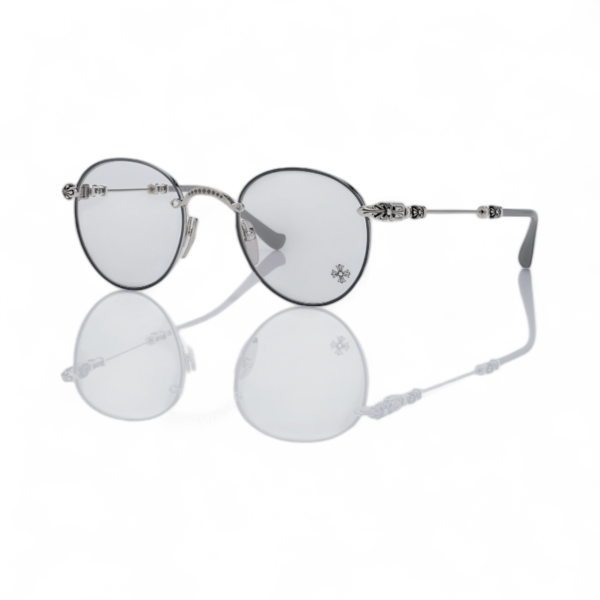 CHROME HEARTS Kính râm/Kính mắt tròn gọng kim loại hình chữ thập  BUBBA-A