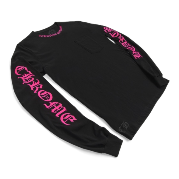 Chrome Hearts LONG SLEEVE POCKET CREW “Black/Pink” - L