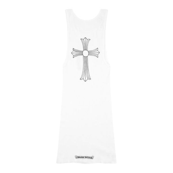 Chrome Hearts T Bar Cross ribbed tank top “White” - M