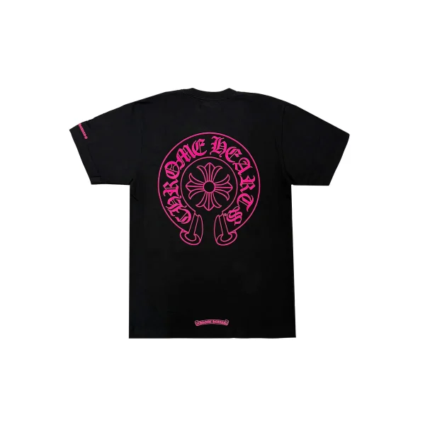 Chrome Hearts Horseshoe Pocket Short Sleeve T-Shirt Tee “Black/Pink” - XL