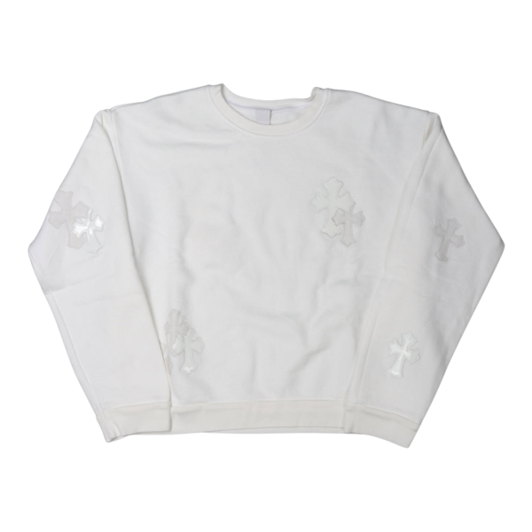 Chrome Hearts  Leather Cross Crewneck “White” - XS