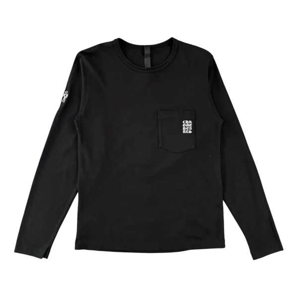 Chart Pocket Long Sleeve Tee Shirt “Black“- M