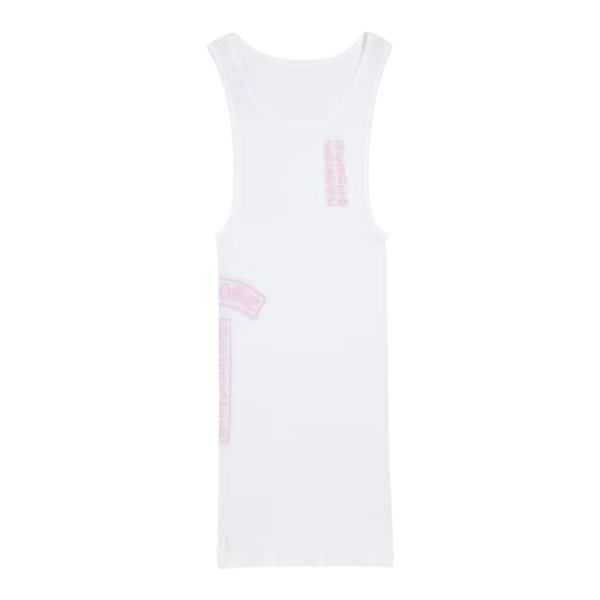 Chrome Hearts T Bar Rib Tank “White/Pink“ - M