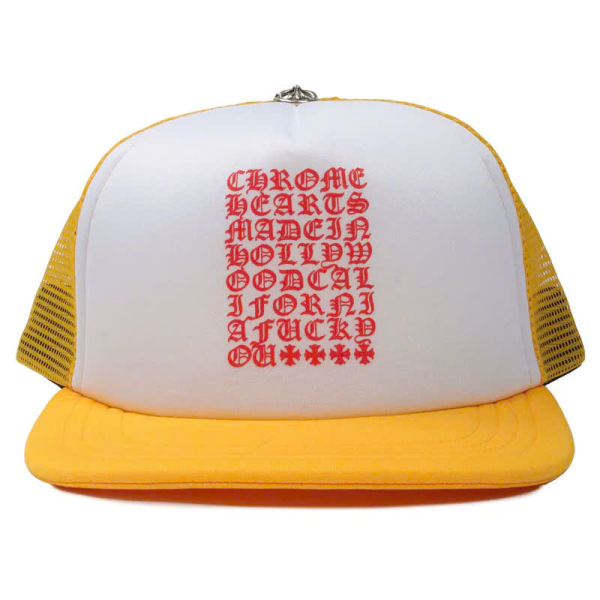 Chrome Hearts Eyechart Trucker Hat "Yellow/White/Red" - OS