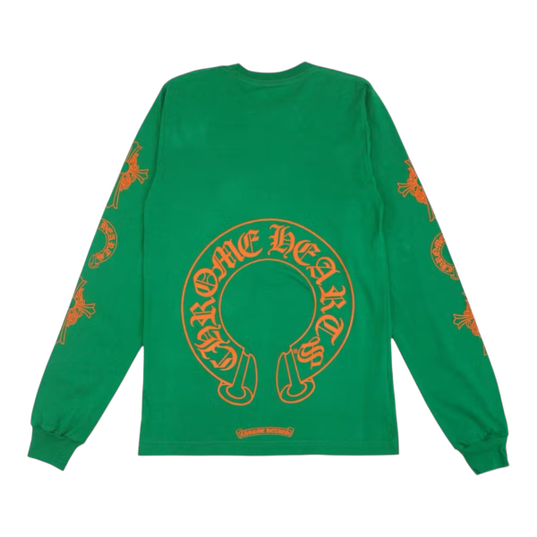 Chrome Hearts Horseshoe Long Sleeve T-shirt “Green/Orange“ - L