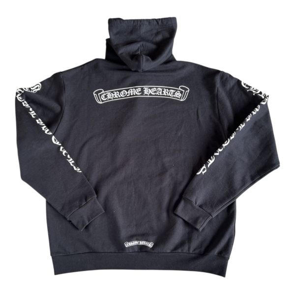 Chrome Hearts SCROLL LOGO HOODIE “Black/White” - XL