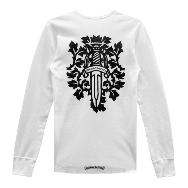 Chrome Hearts Dagger Logo White Waffle Thermal Long Sleeve “White/Black” - M