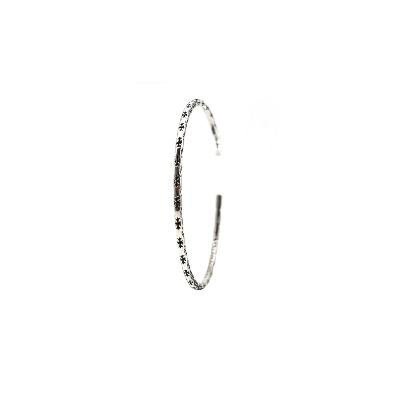 Chrome Hearts TINY E SILVER CROSS HOOP EARRING