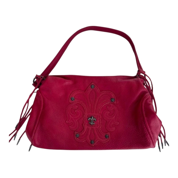 Chrome Hearts Embellished Fleur Patch Tassel Hobo Bag “Red”