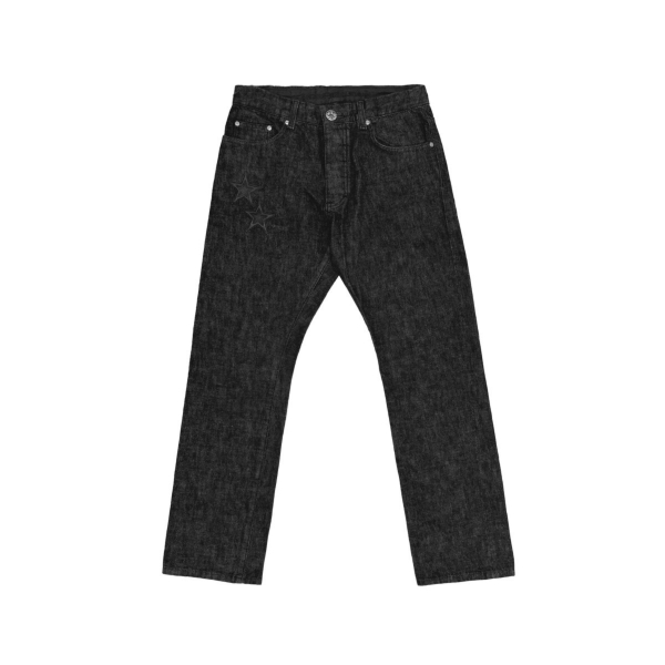 Chrome Hearts Black Star Leather Patch Jeans “Dark Grey” - 32