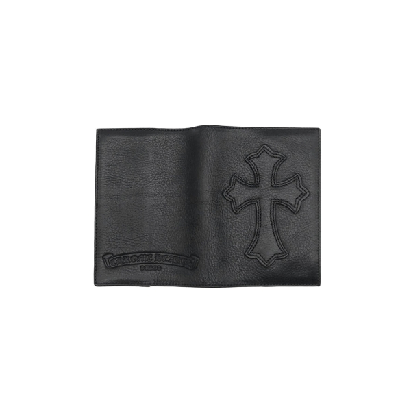 Chrome Hearts Leather Cross Passport Holder “Black”