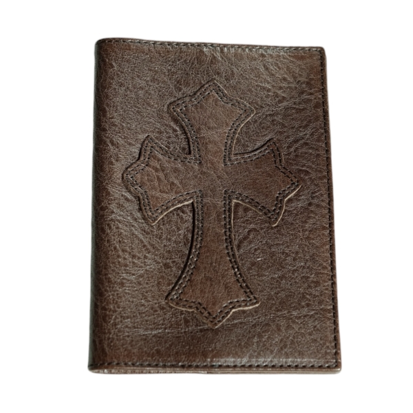 Chrome Hearts Leather Cross Passport Holder “Brown”