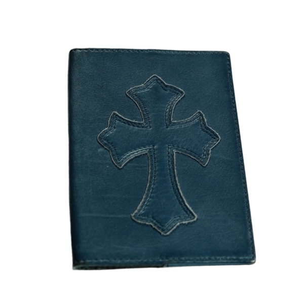 Chrome Hearts Leather Cross Passport Holder “Blue”