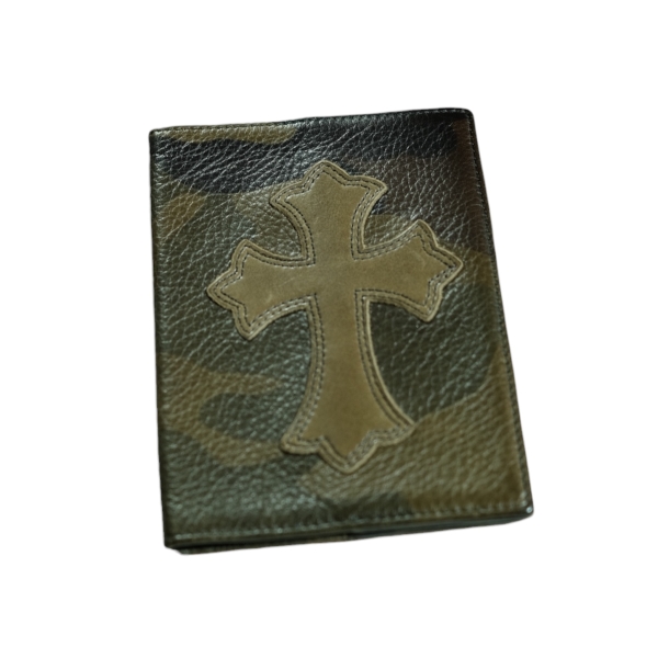 Chrome Hearts Leather Cross Passport Holder “Camo”