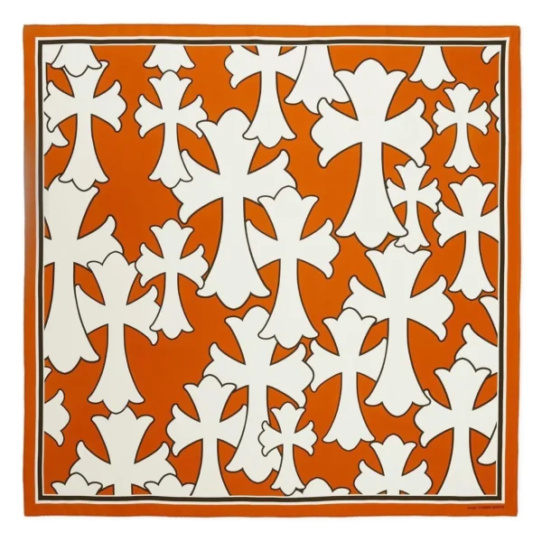 Chrome Hearts Cemetery cross silk scarf
