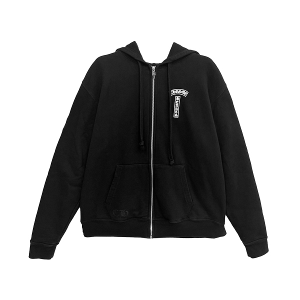 Chrome Hearts USA Script Zip Up Hoodie “Black/White” - XS