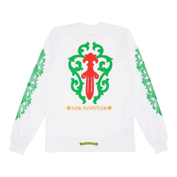 Chrome Hearts Los Angeles Exclusive Christmas L/S T-shirt “White/Green” - M