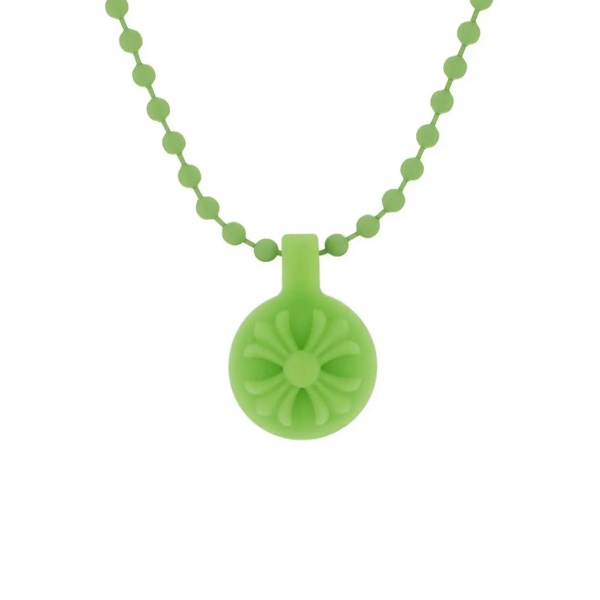 Chrome Hearts SILICHROME CROSS BALL CHARM NECKLACE “Green” - OS