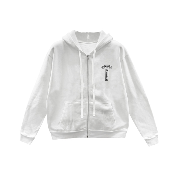 Chrome Hearts T BAR SCRIPT ZIP UP HOODIE “White” - XL
