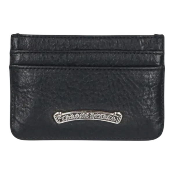 Chrome Hearts SCROLL LOGO LEATHER CARD HOLDER “Black”
